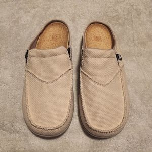 Spenco Size 10 Off-White Beige Canvas Fabric Slip-On Sneakers